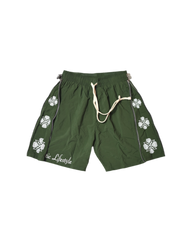 Xotic (Army Green)zip up logo nylon shorts